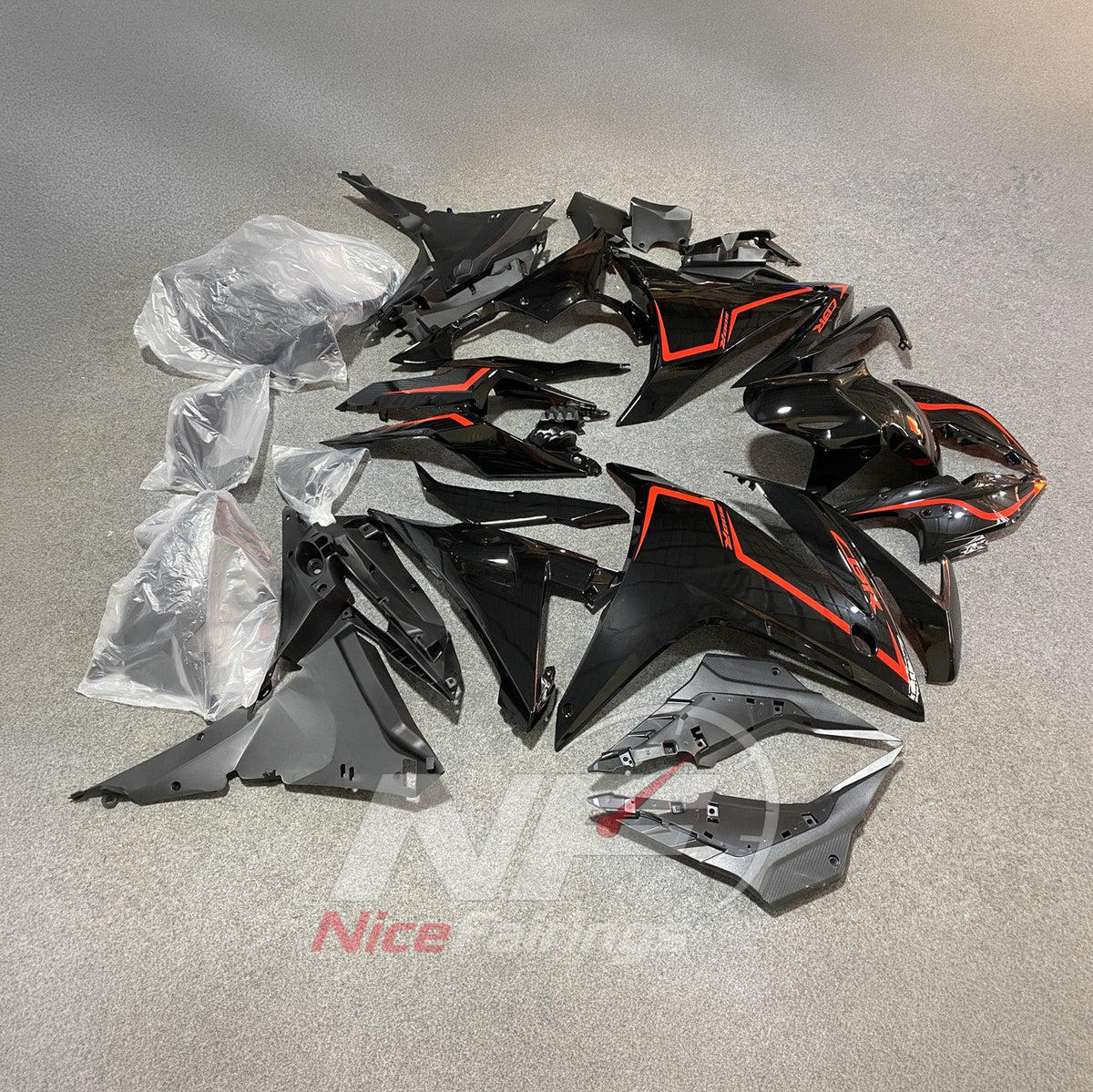 ABS Plastic Cowling Panel Kit Fits HONDA CBR500R 2016-2018 - Design 21 | NiceFairings - front angle image