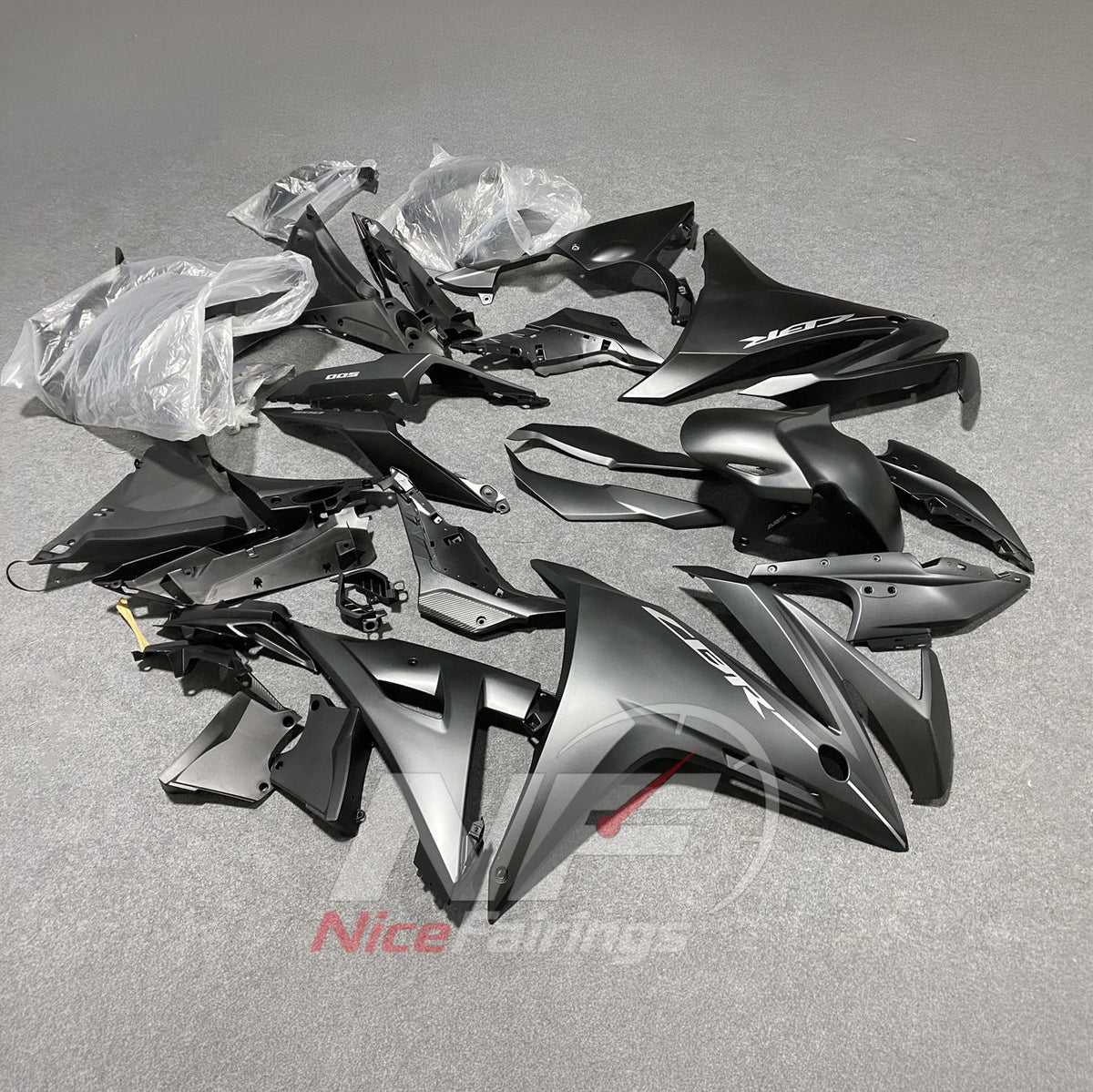 ABS Injection Fairing Kit Fits HONDA CBR500R 2016-2018 - Gunmetal | NiceFairings - side angle image