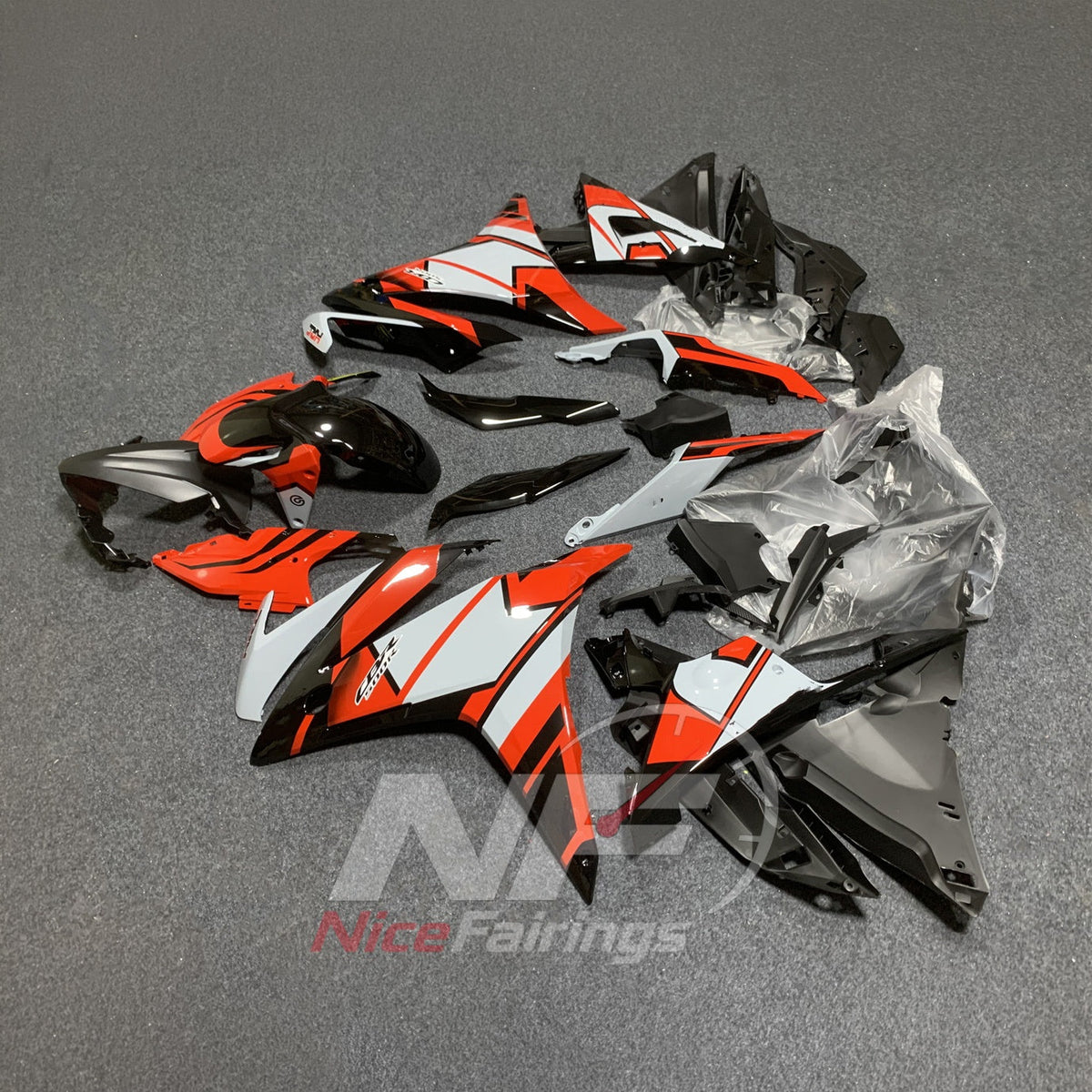 Injection-Molded ABS Bodywork Set Fits HONDA CBR500R 2016-2018 - Design 09 | NiceFairings - front angle image