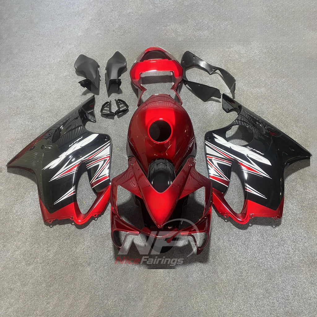 Motorcycle Fairing Kit Fits 2001-2003 HONDA CBR600 F4i - ABS Plastic - White Green Red | NiceFairings - paint design NO.8 option image