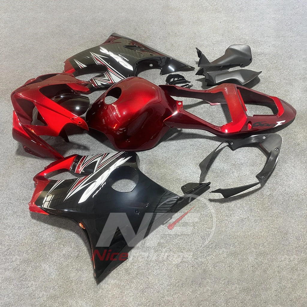 Fairing Kit Fits 2001-2003 HONDA CBR600 F4i - ABS Plastic - Red Black Silver | NiceFairings - front angle image