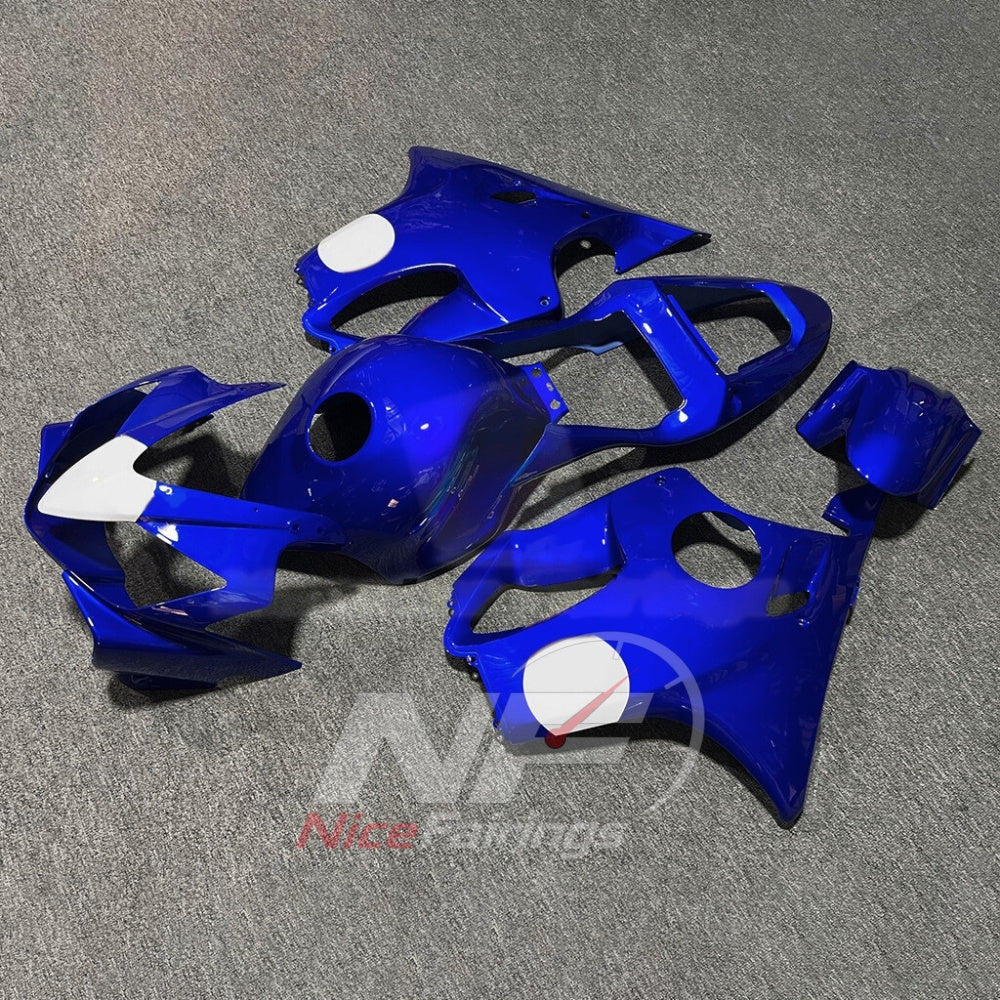 Replacement Fairings Fit 2001-2003 HONDA CBR600 F4i - ABS Plastic - Blue White | NiceFairings - front angle image