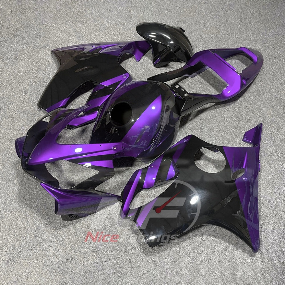 Custom Fairings Fit 2001-2003 HONDA CBR600 F4i - ABS Plastic - Purple Black | NiceFairings - front angle image