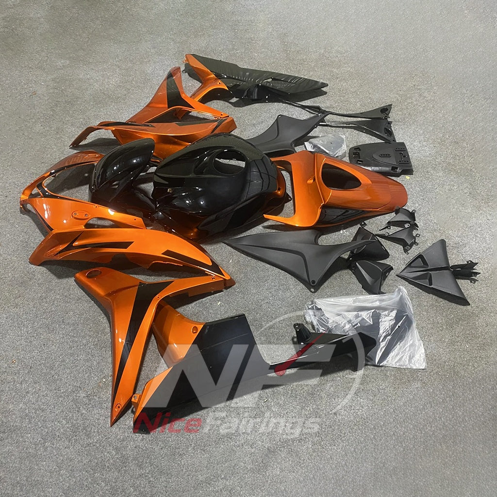 Orange Motorcycle Fairing Kit Fits Honda CBR600RR F5 2007-2008 | NiceFairings - side angle image