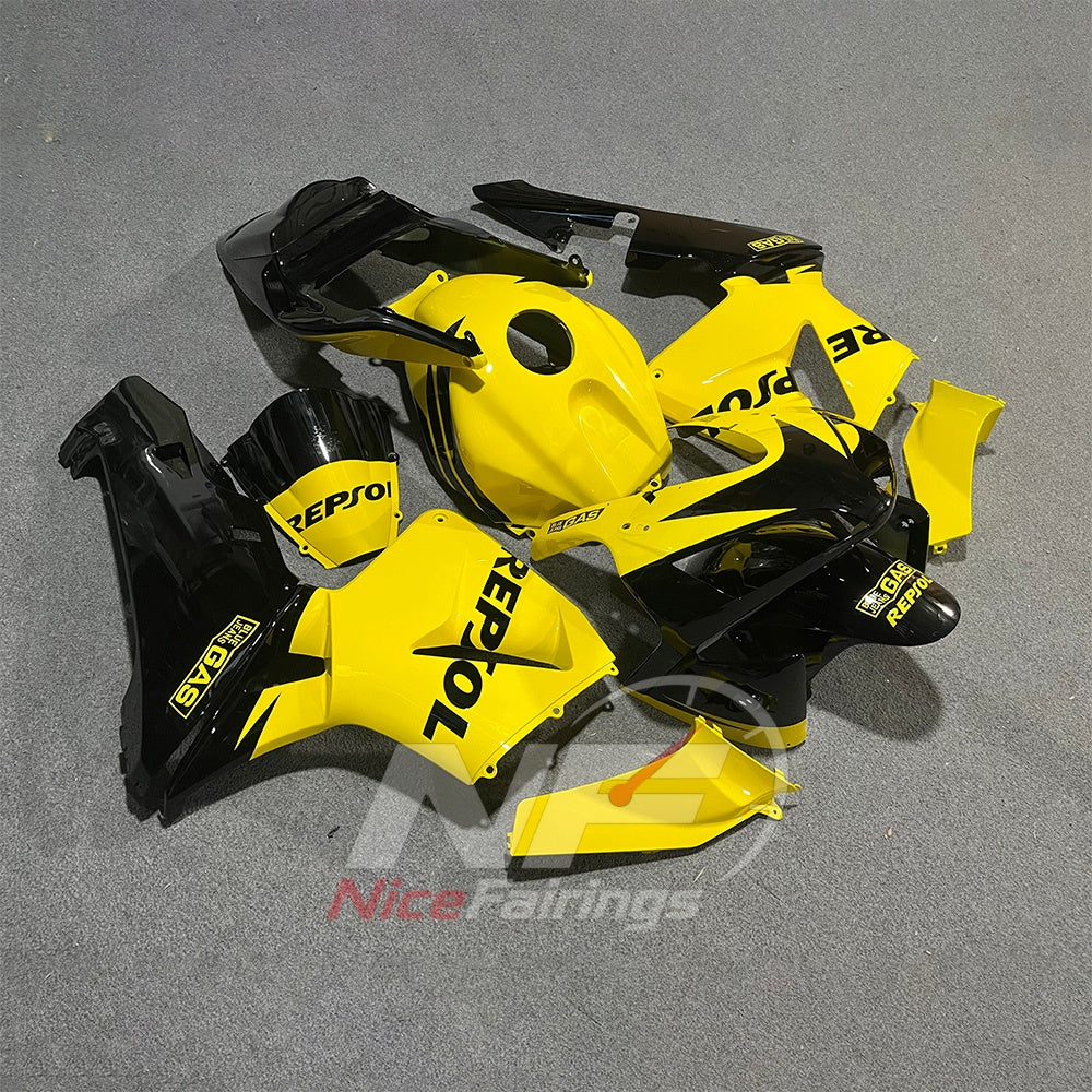 Aftermarket Yellow Sportbike Bodywork Set Fits 2003-2004 HONDA CBR600RR F5 | NiceFairings - front angle image