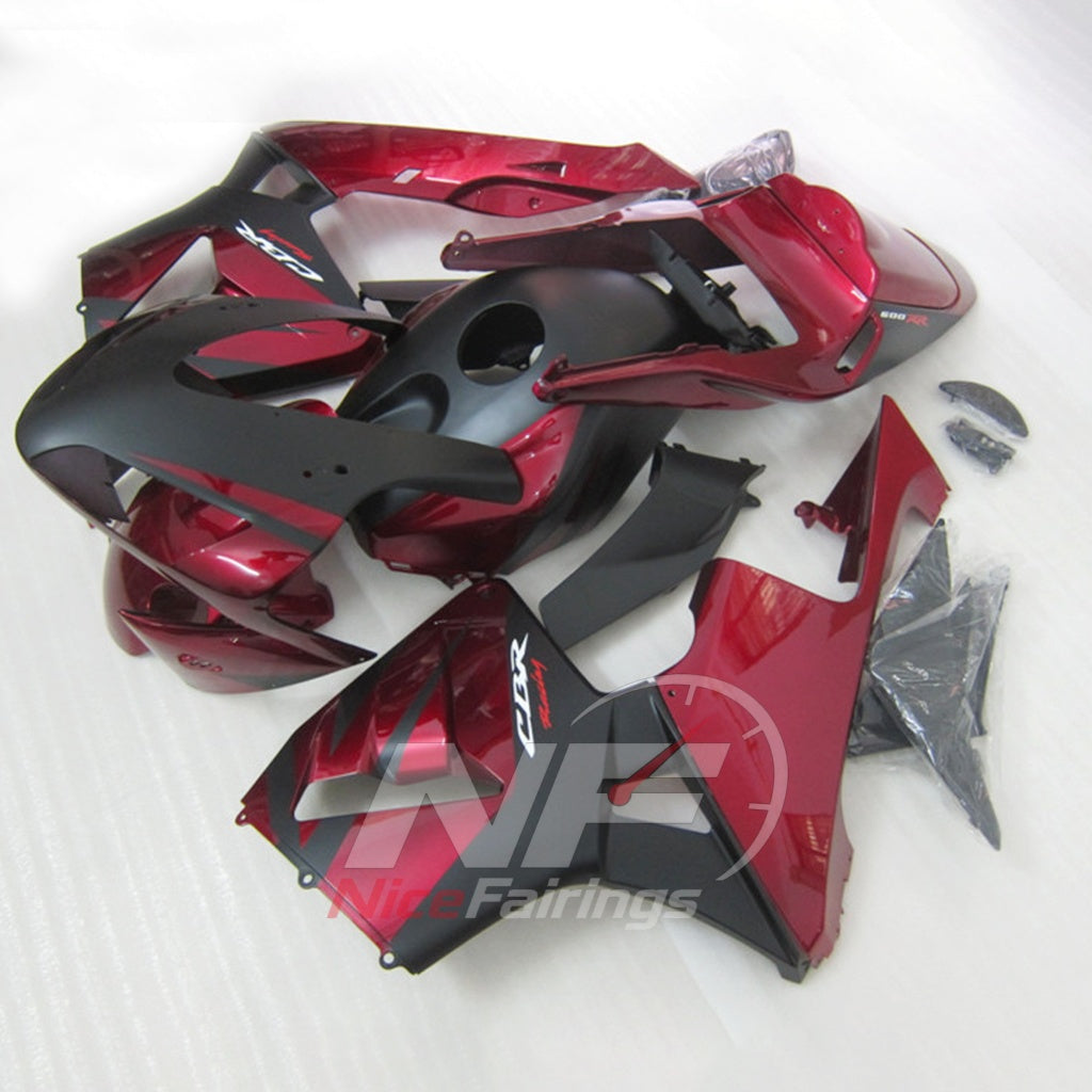 Aftermarket Red ABS Motorcycle Fairings Compatible with HONDA CBR600RR F5 2003-2004 | NiceFairings - side angle image