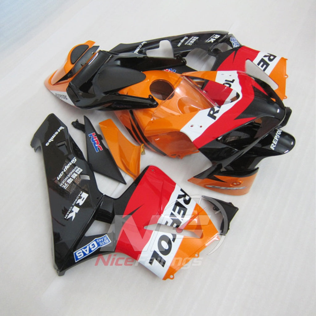 Painted Injection-Molded Fairings Compatible with HONDA CBR600RR F5 2003-2004 | NiceFairings - front angle image