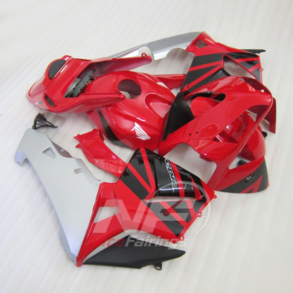 Red ABS Cowling Panels Compatible with 2003-2004 HONDA CBR600RR F5 | NiceFairings - front angle image