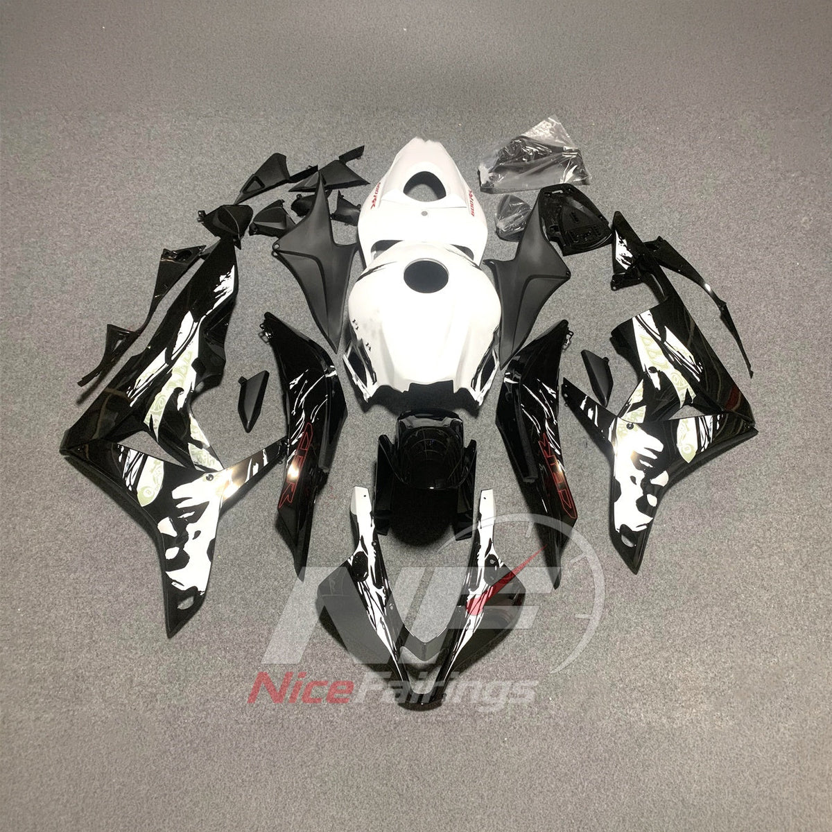 Custom-Painted White Motorcycle Bodywork Kit Fits 2009-2012 HONDA CBR600RR F5 | NiceFairings - paint design NO.3 option image