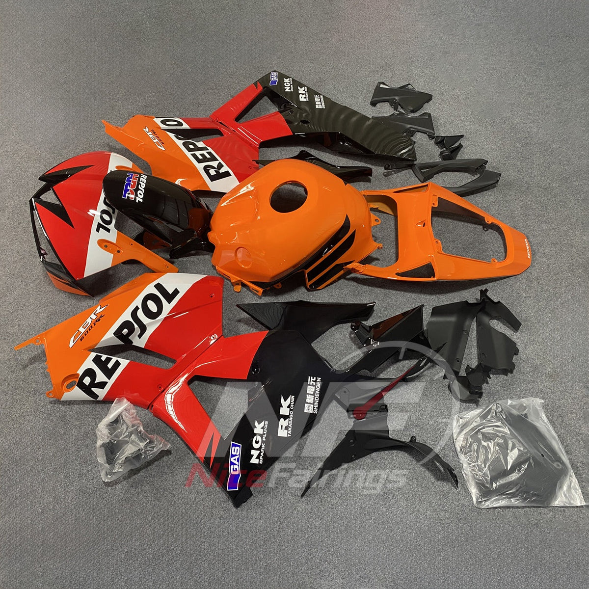 Custom-Painted Orange Cowling Panel Set Fits HONDA CBR600RR F5 2013-2026 | NiceFairings - front angle image