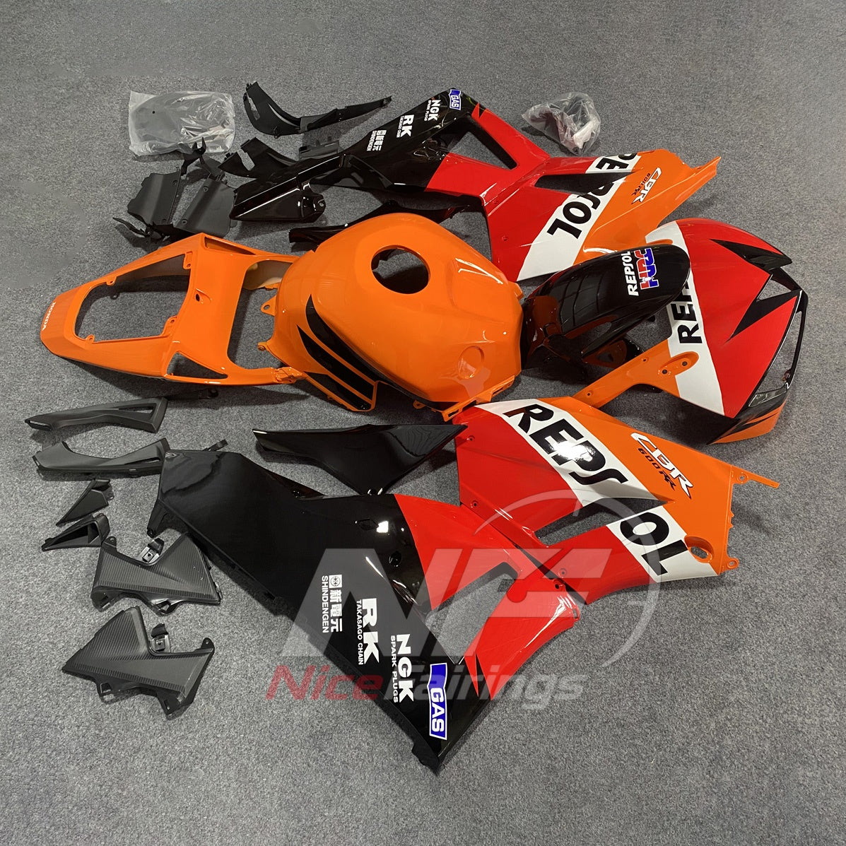 Custom-Painted Orange Cowling Panel Set Fits HONDA CBR600RR F5 2013-2026 | NiceFairings - side angle image
