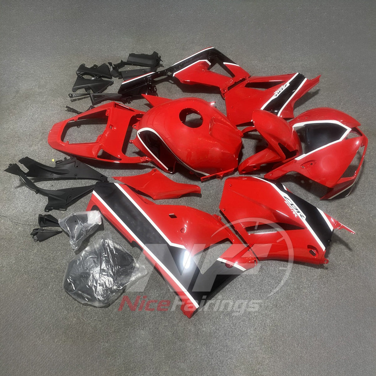 Custom-Painted Red ABS Plastic Fairing Set Fits 2013-2026 HONDA CBR600RR F5 | NiceFairings - side angle image