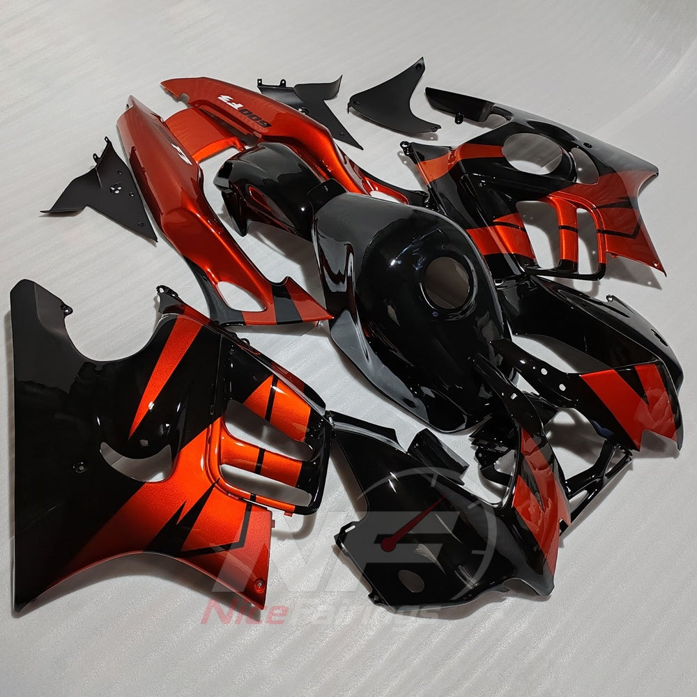 Motorcycle Fairing Kit Fits 1997-1998 HONDA CBR600 F3 - ABS Plastic - Orange Red Black | NiceFairings - front angle image