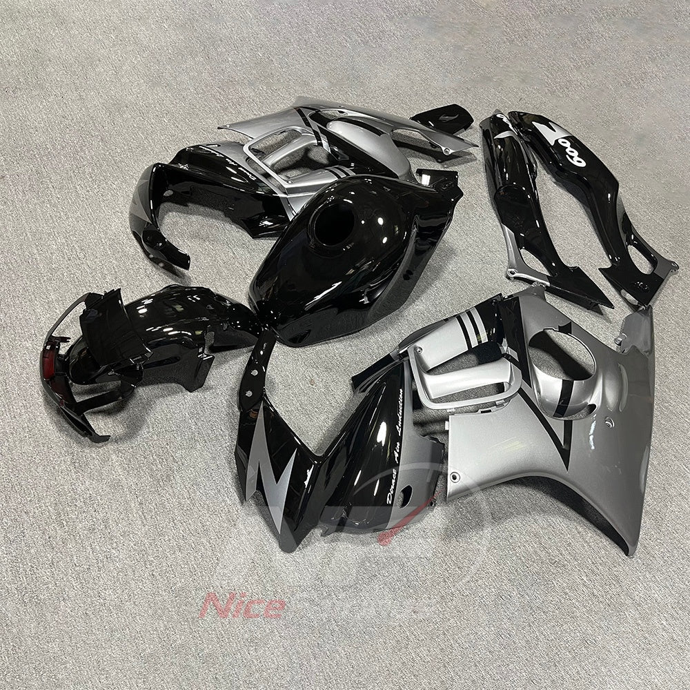 Aftermarket Fairing Kit Fits 1997-1998 HONDA CBR600 F3 - ABS Plastic - Silver Black | NiceFairings - front angle image