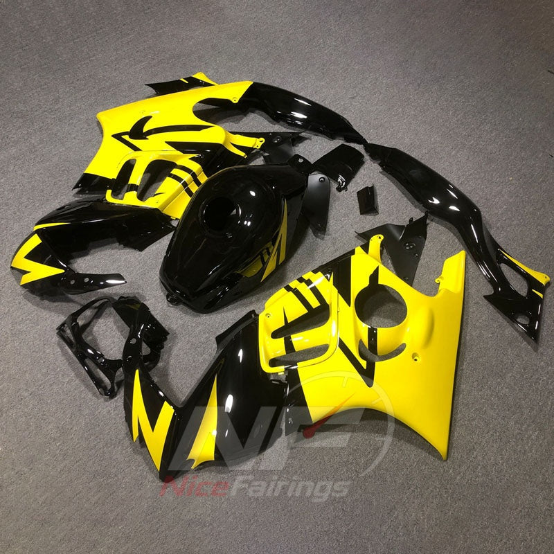 Fairing Kit Fits 1997-1998 HONDA CBR600 F3 - ABS Plastic - Yellow Black | NiceFairings - side angle image