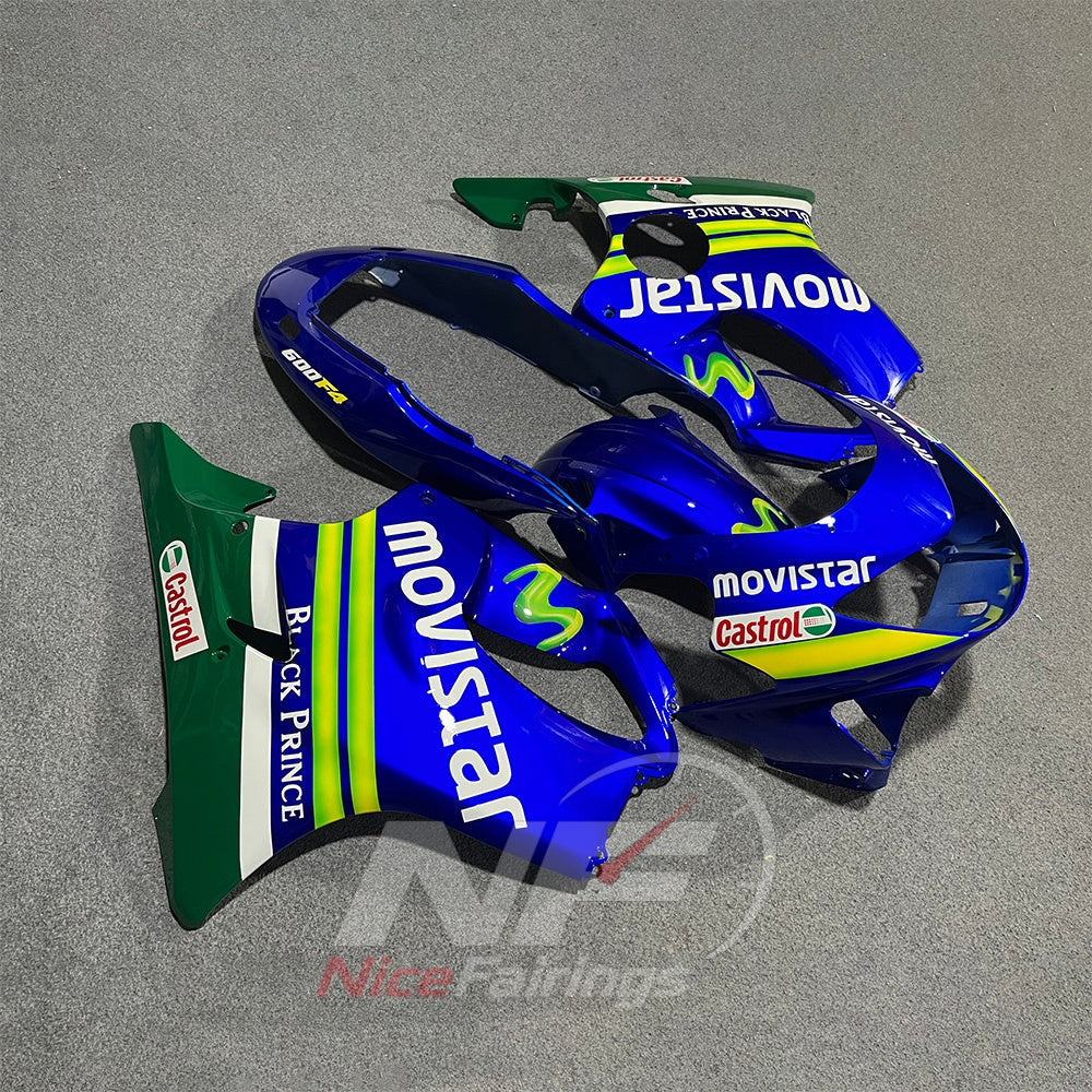 Fairings Kit Fits 1999-2000 HONDA CBR600 F4 - ABS Plastic - Blue Green | NiceFairings - front angle image