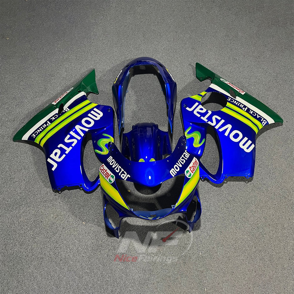 Fairings Kit Fits 1999-2000 HONDA CBR600 F4 - ABS Plastic - Blue Green | NiceFairings - side angle image