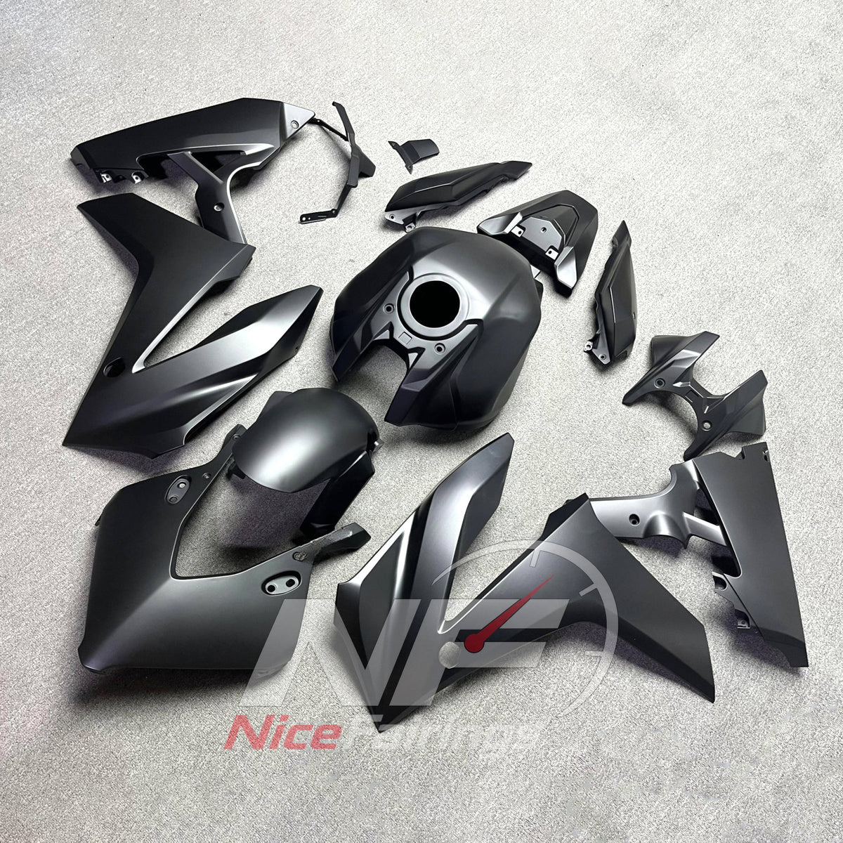 Injection-Molded ABS Fairing Kit Fits HONDA CBR650R 2024-2026 - Matte Black | NiceFairings - side angle image