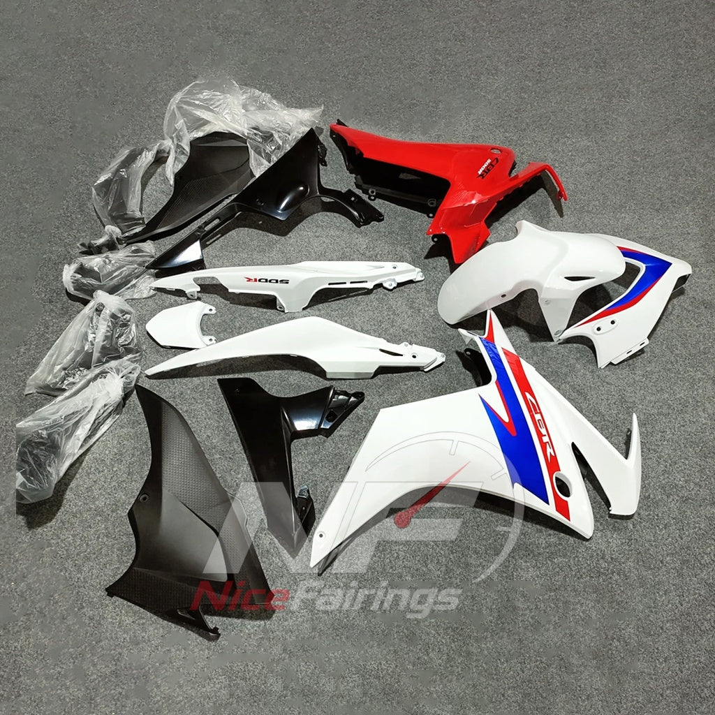 Injection-Molded ABS Bodywork Set Fits HONDA CBR500R 2013-2015 - Design 04 | NiceFairings - front angle image