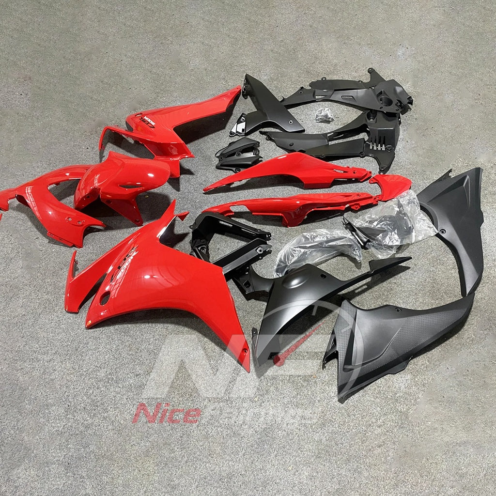 ABS Plastic Cowling Panel Kit Fits HONDA CBR500R 2013-2015 - Red | NiceFairings - front angle image