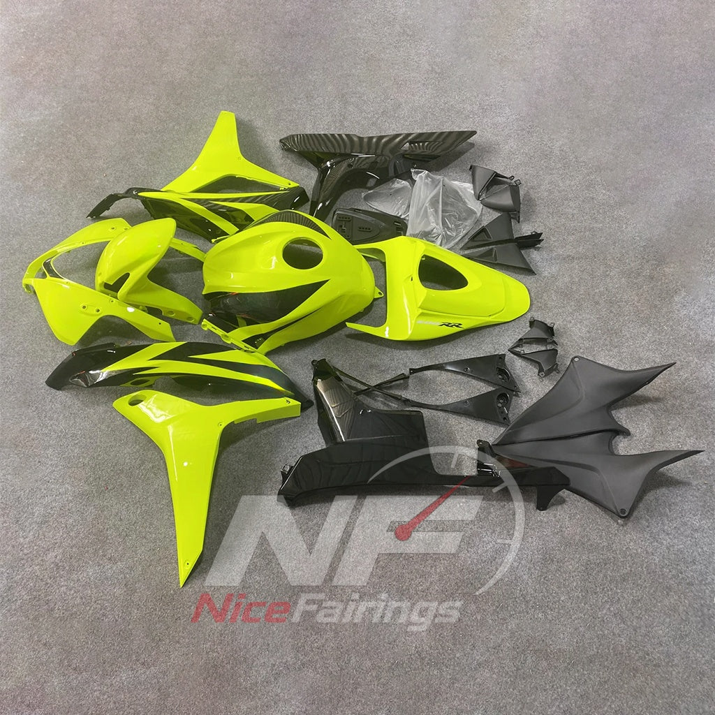 Custom-Painted Yellow Cowling Panel Set Fits Honda CBR600RR F5 2007-2008 | NiceFairings - side angle image