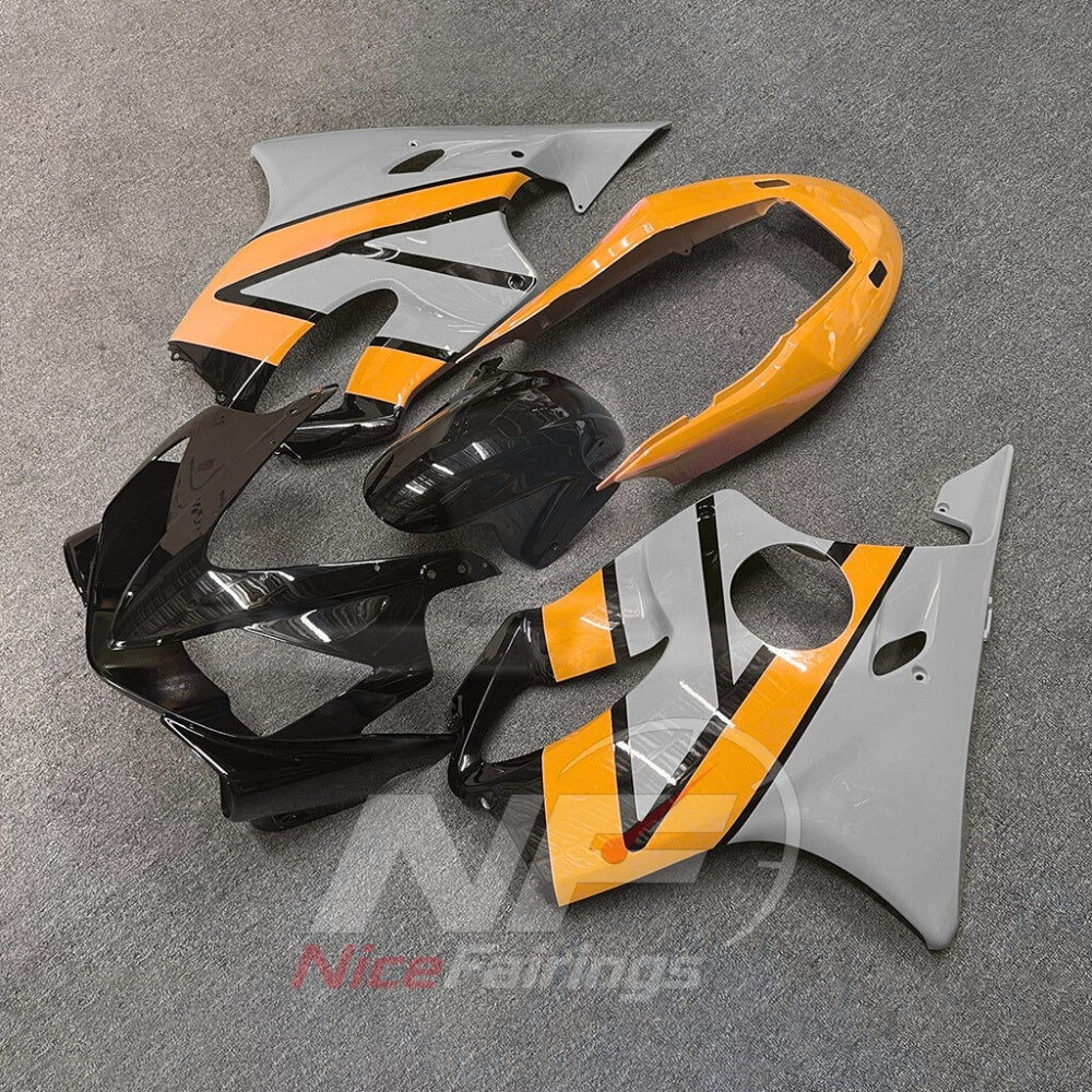 Motorcycle Fairing Kit Fits 2004-2007 HONDA CBR600 F4i - ABS Plastic - Orange Silver | NiceFairings - front angle image
