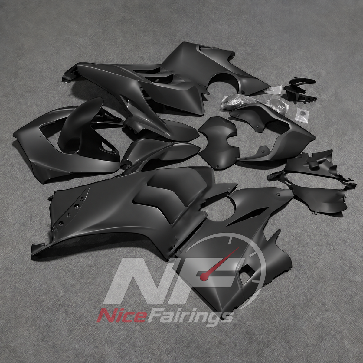 Matte-Finish Black ABS Fairing Panel Kit Fits DUCATI Panigale V4 V4S 2020-2021 | NiceFairings - side angle image