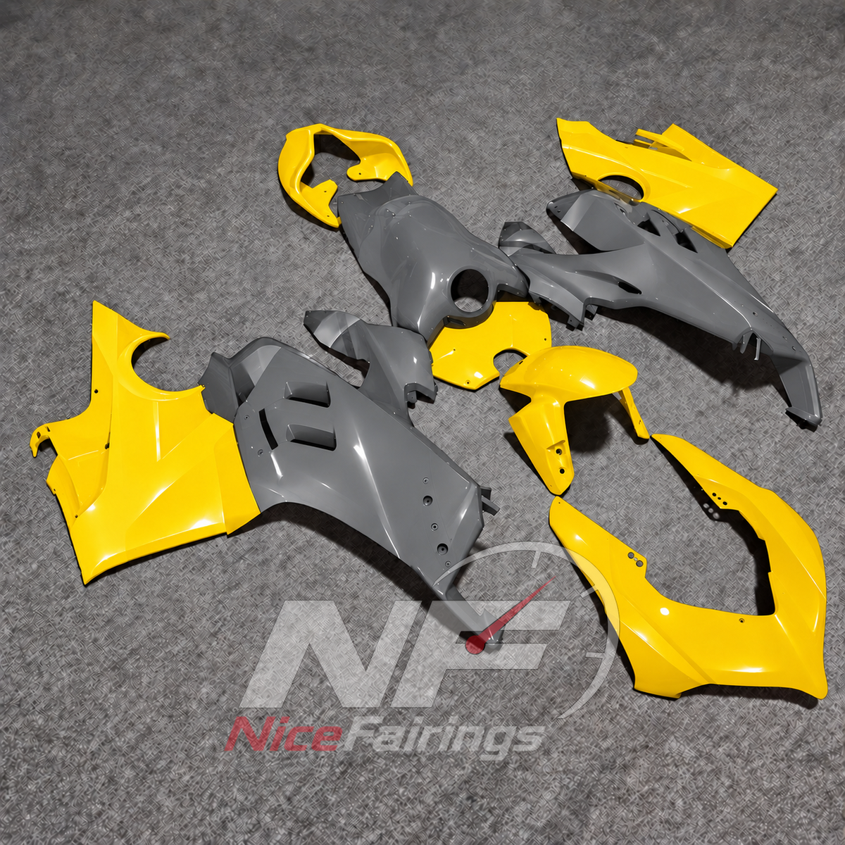 Pre-Drilled Injection-Molded Body Panels Compatible with 2020-2021 DUCATI Panigale V4 V4S - Street Performance Series | NiceFairings - front angle image