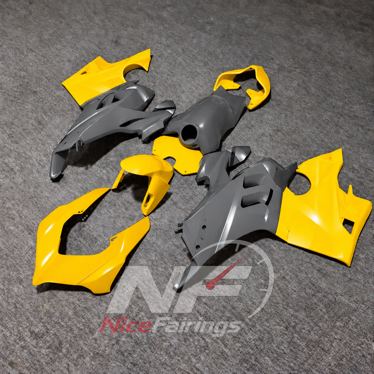 Pre-Drilled Injection-Molded Body Panels Compatible with 2020-2021 DUCATI Panigale V4 V4S - Street Performance Series | NiceFairings - side angle image