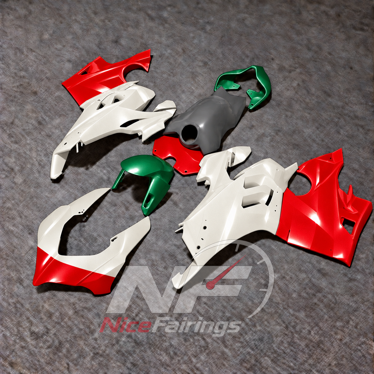Ready-To-Install ABS Plastic Fairing Kit Fits 2020-2021 DUCATI Panigale V4 V4S - Factory Custom | NiceFairings - side angle image
