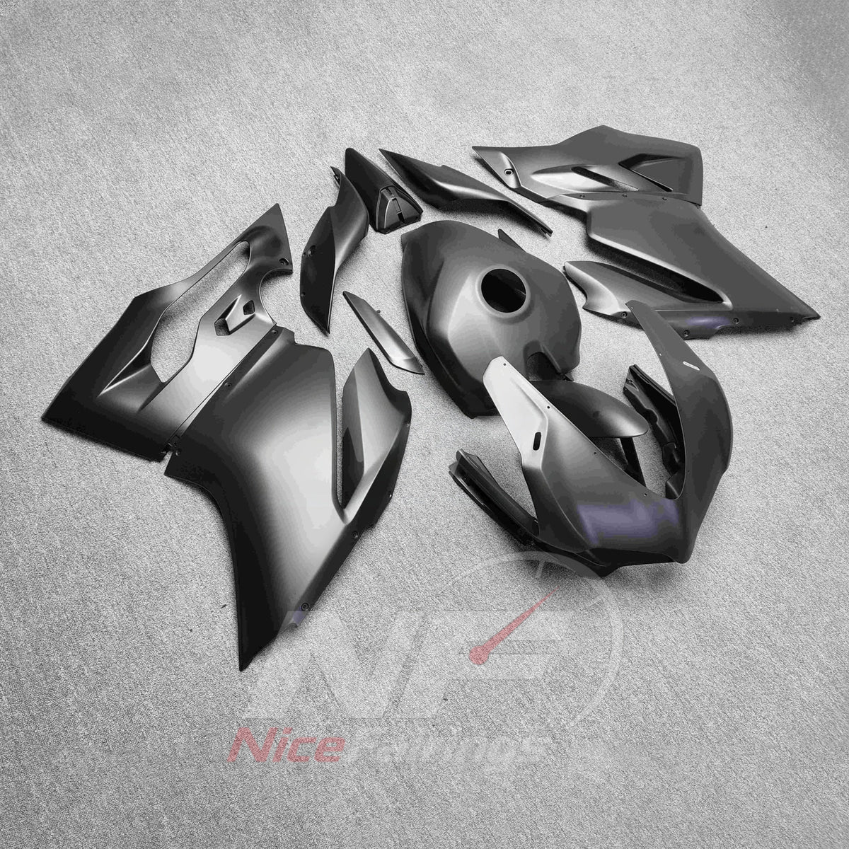 Replacement Fairings Fit 2015-2019 DUCATI Panigale 959 1299 - ABS Plastic - Matte Black | NiceFairings - front angle image