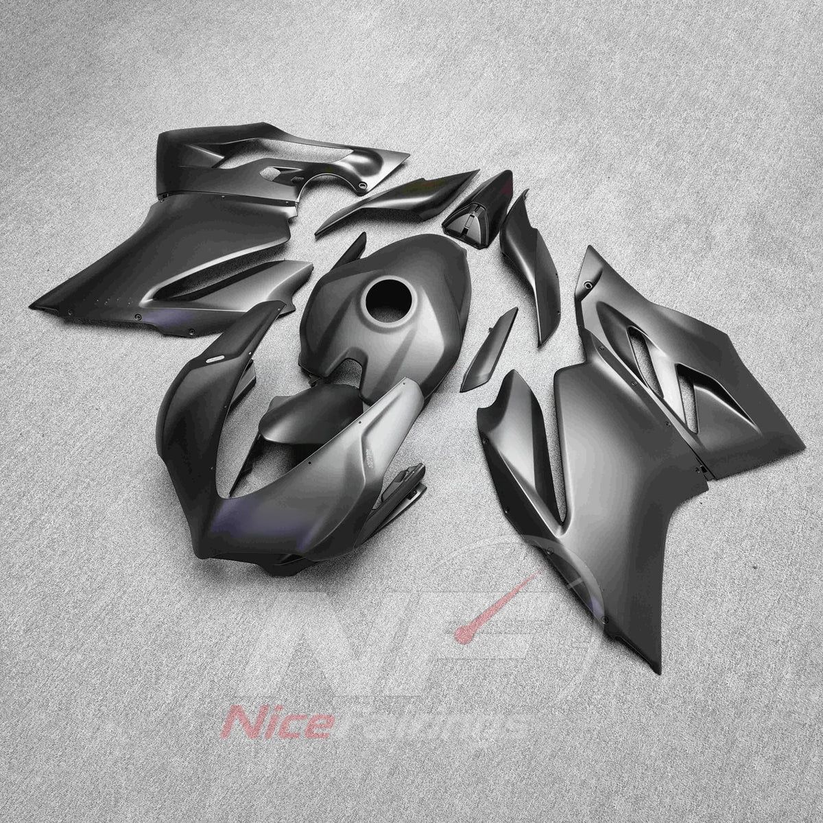 Replacement Fairings Fit 2015-2019 DUCATI Panigale 959 1299 - ABS Plastic - Matte Black | NiceFairings - side angle image