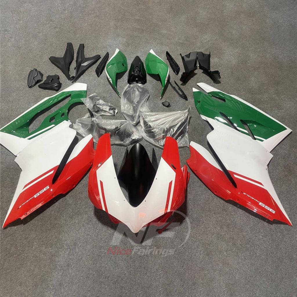 ABS Plastic Fairing Kit Fits 2015-2019 DUCATI Panigale 959 1299 - Bodywork - Red White Matte Black | NiceFairings - paint design NO.2 option image