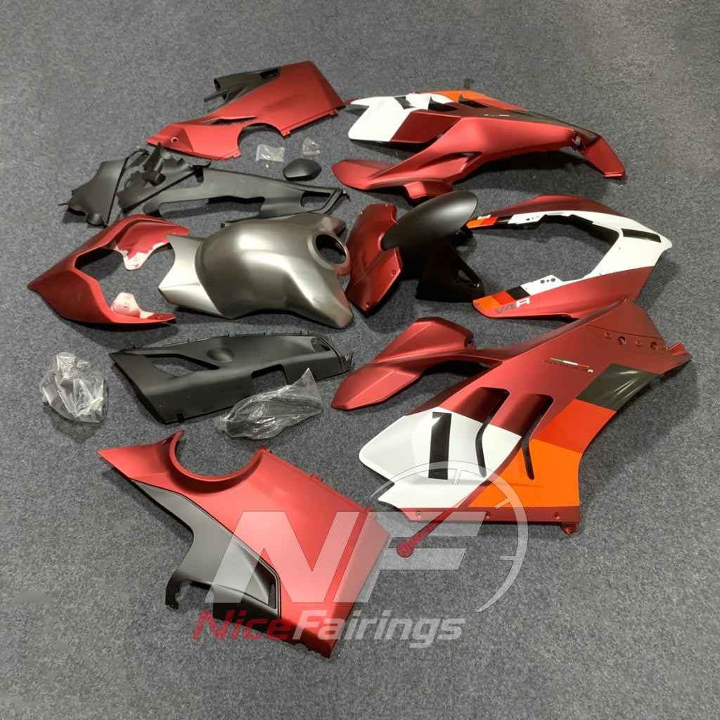 UV-Protected Motorcycle Fairing Kit Fits 2020-2021 DUCATI Panigale V4 V4S - Aero-Dynamic Edition | NiceFairings - side angle image