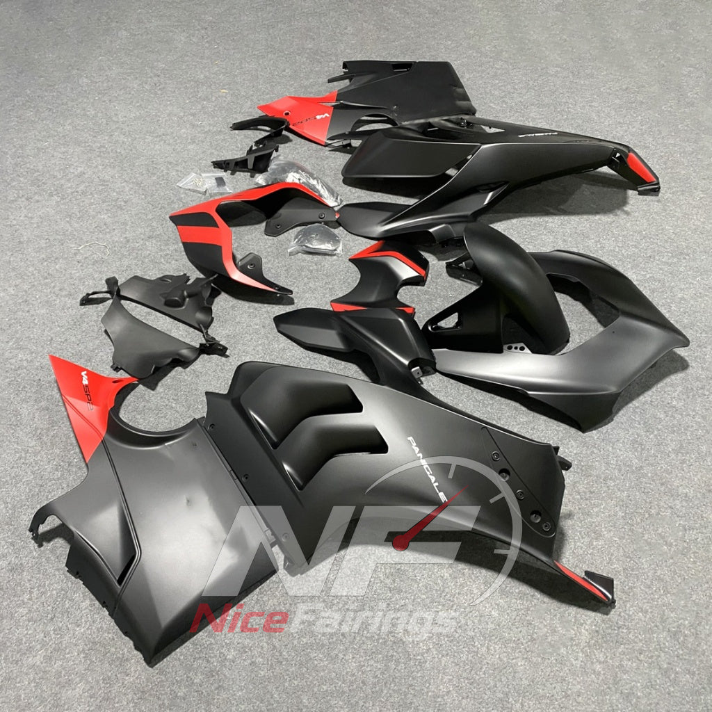 Elite Matte Black Motorcycle Bodywork Kit Fits 2020-2021 DUCATI Panigale V4 V4S - Circuit Specification | NiceFairings - side angle image