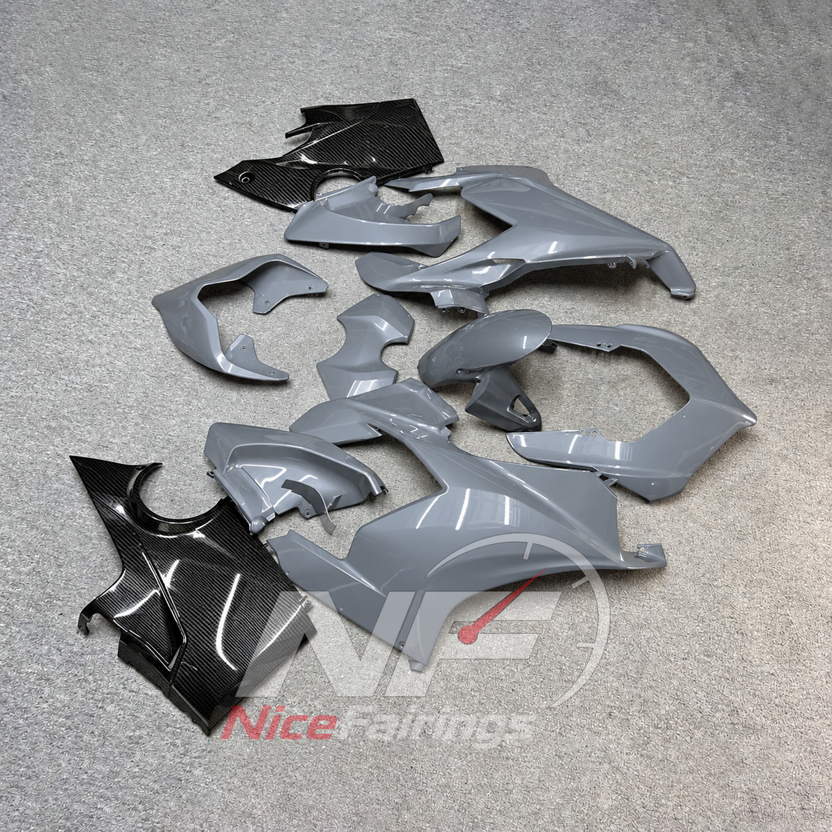 ABS Fairing Panel Kit Fits DUCATI Panigale V4 V4S 2018-2019 - Gray Aftermarket | NiceFairings - side angle image