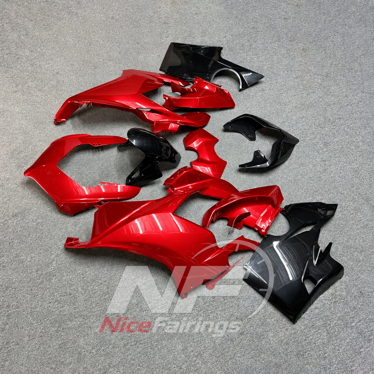 ABS Injection Fairing Kit Fits DUCATI Panigale V4 V4S 2018-2019 - Red Painted | NiceFairings - side angle image