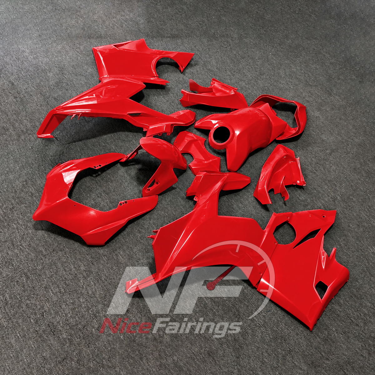 Injection-Molded Motorcycle Bodywork Kit Fits DUCATI Panigale V4 V4S 2018-2019 - Red Painted | NiceFairings - front angle image