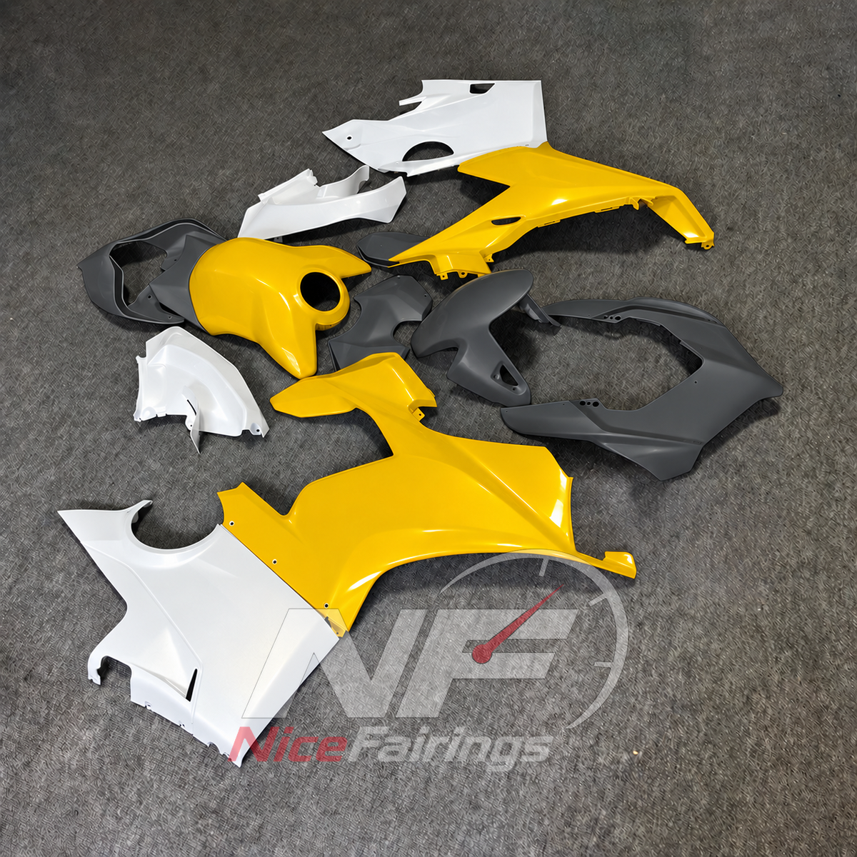 Injection-Molded Fairing Panel Kit Fits DUCATI Panigale V4 V4S 2018-2019 - Custom-Painted | NiceFairings - side angle image