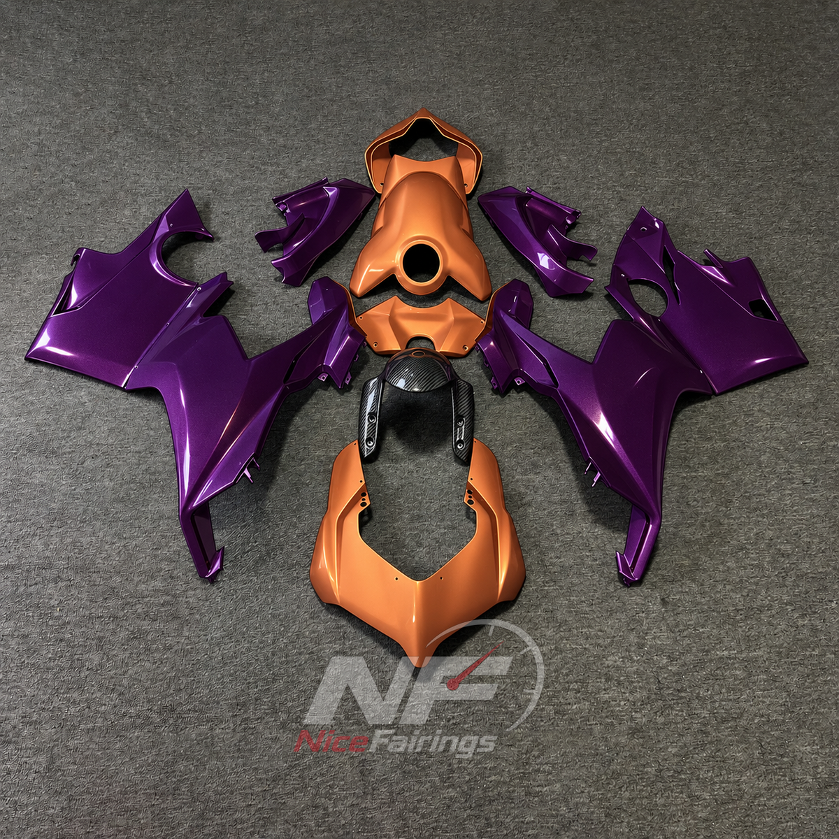 ABS Plastic Replacement Fairing Set Fits DUCATI Panigale V4 V4S 2018-2019 - Red Custom-Painted | NiceFairings - paint design NO.4 option image