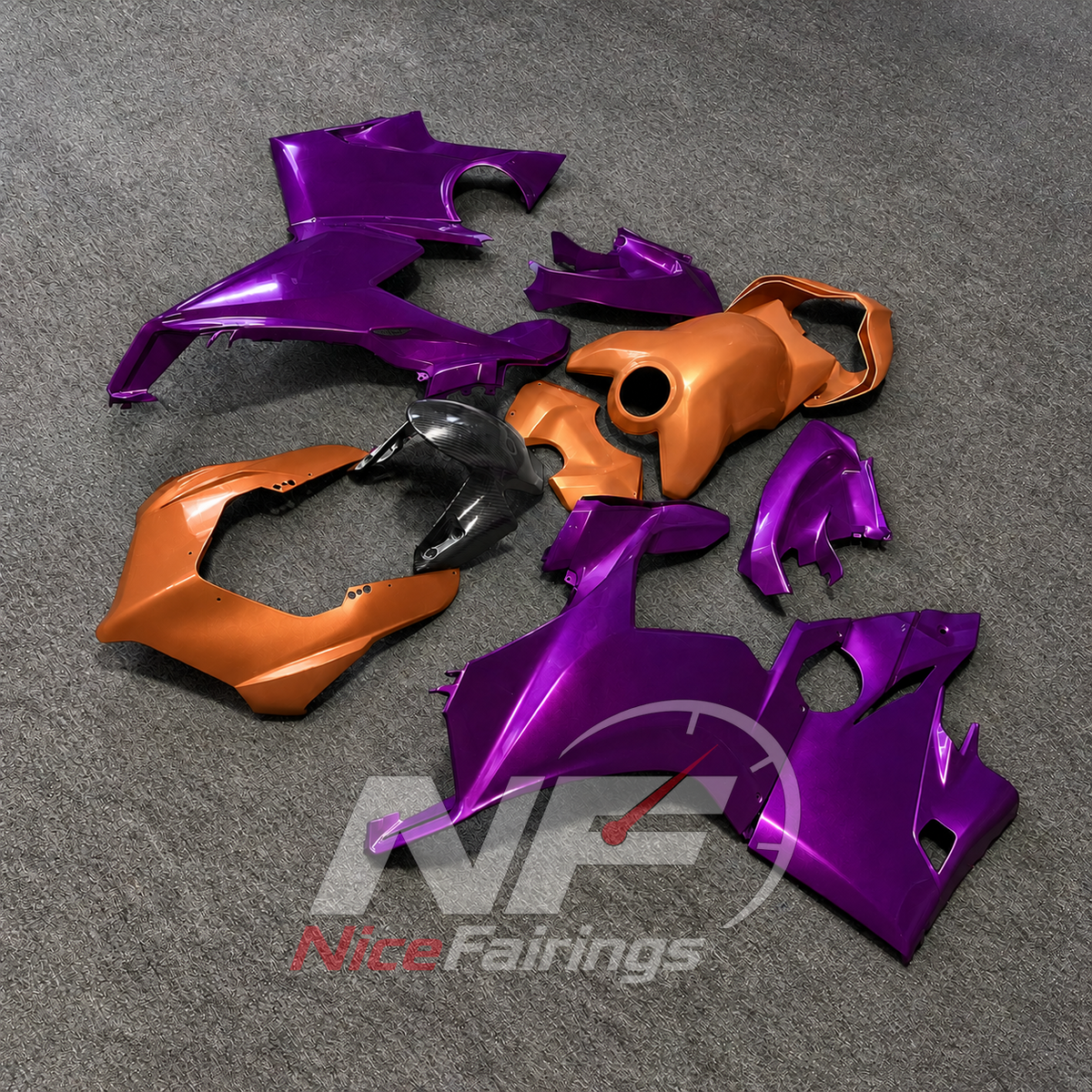 ABS Injection Motorcycle Cowling Set Fits DUCATI Panigale V4 V4S 2018-2019 - Purple Painted | NiceFairings - side angle image