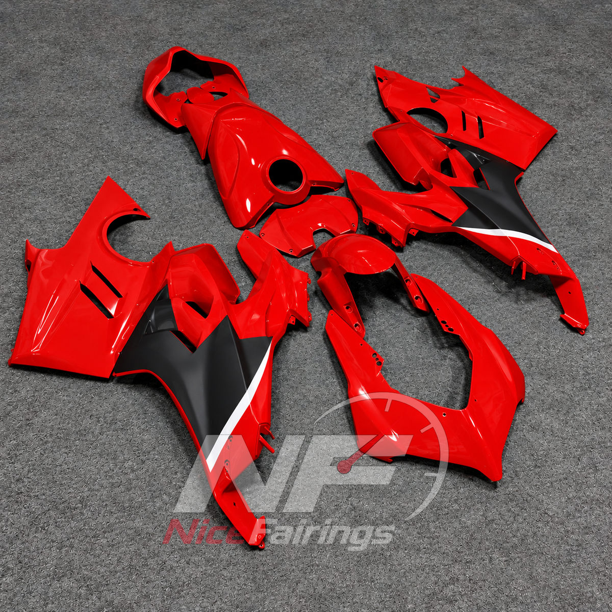 Advanced Injection Red ABS Plastic Fairing Kit Fits DUCATI Panigale V4 V4S 2022-2024 | NiceFairings - side angle image