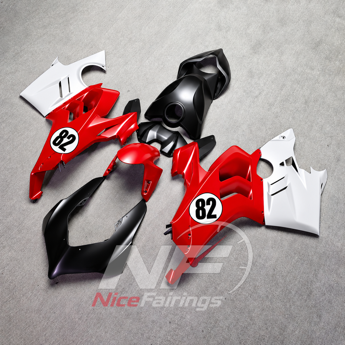 Custom-Painted Sportbike Bodywork Set Fits 2022-2024 DUCATI Panigale V4 V4S - Aero-Dynamic Edition | NiceFairings - side angle image