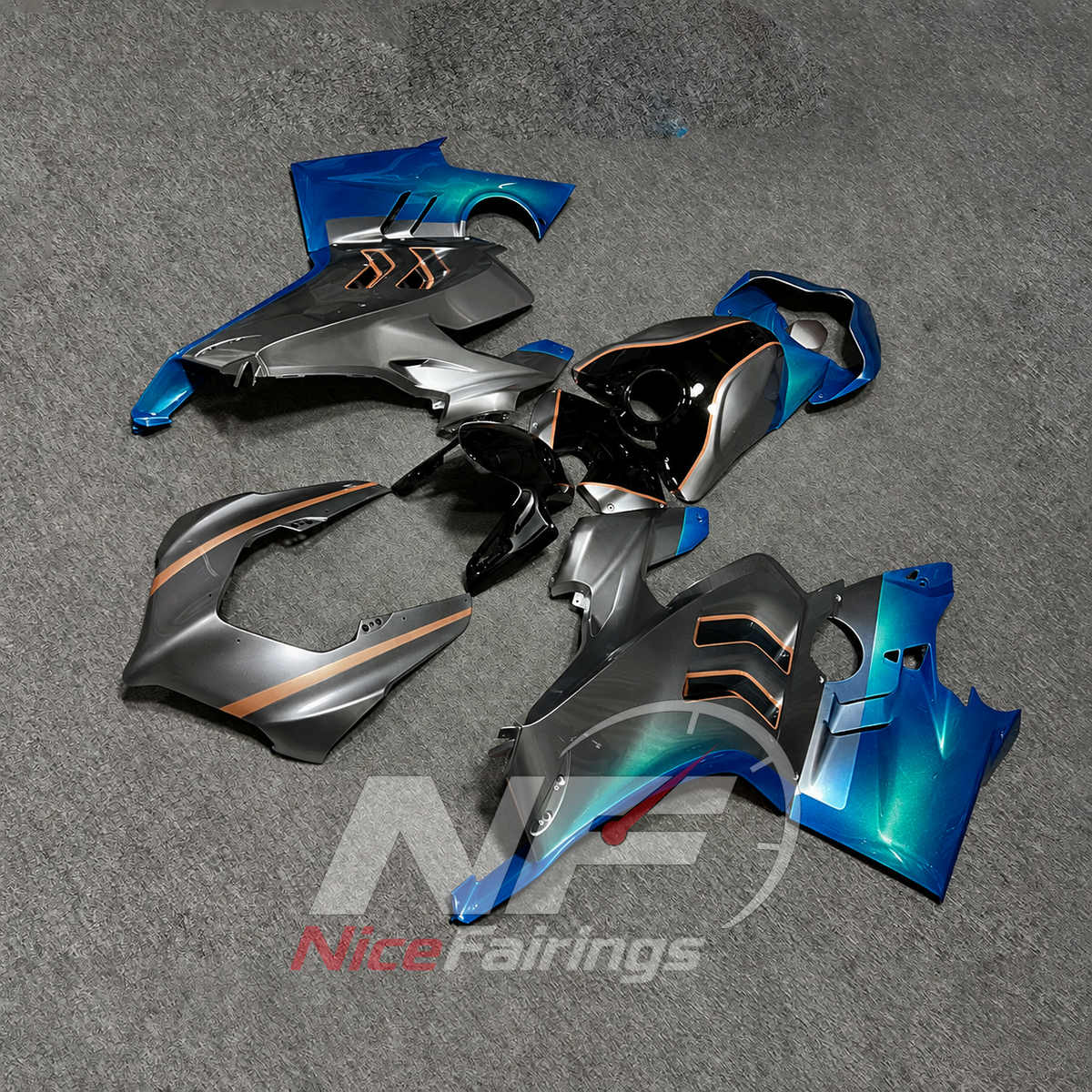 High-Precision Injection-Molded Fairing Set Fits DUCATI Panigale V4 V4S 2022-2024 | NiceFairings - front angle image