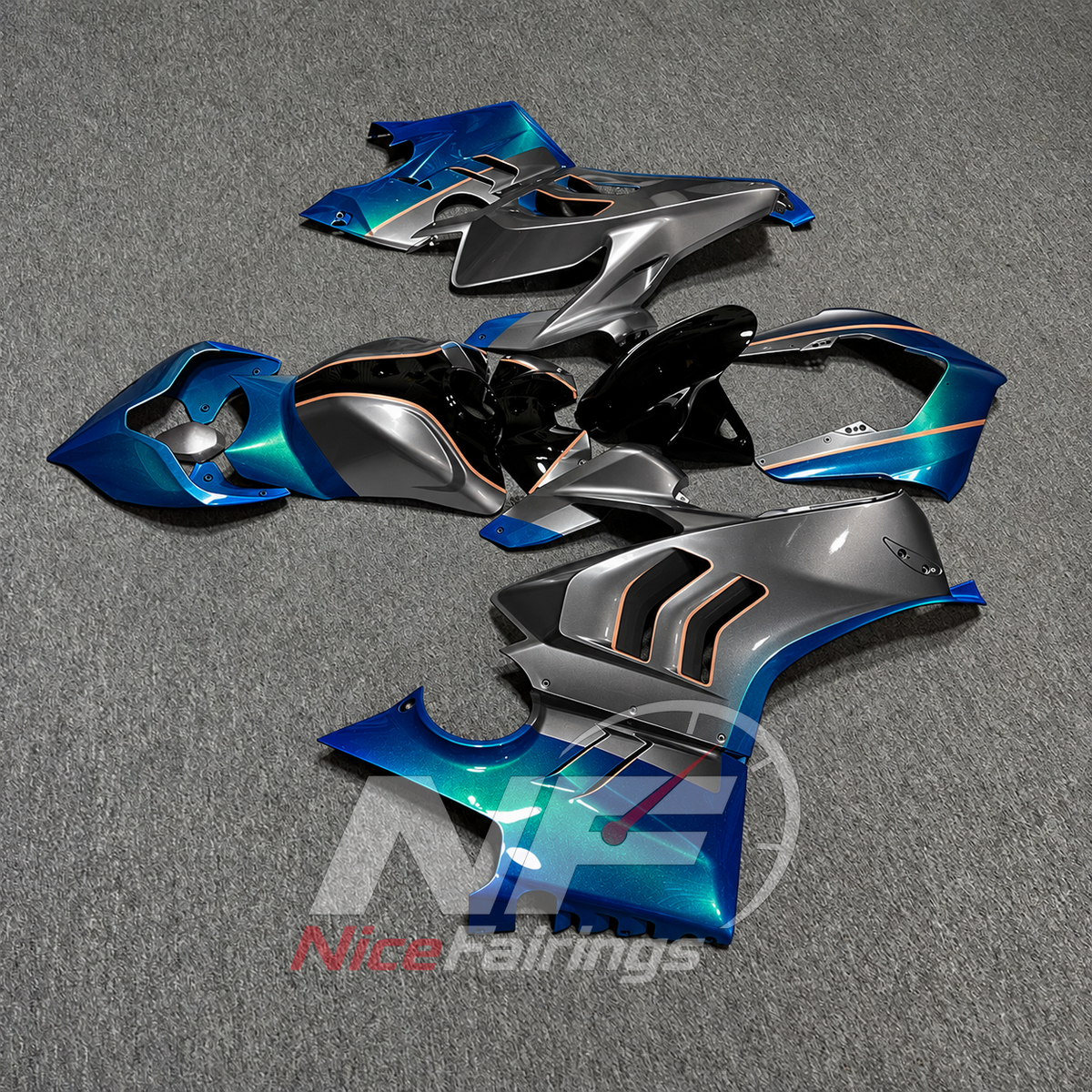 High-Precision Injection-Molded Fairing Set Fits DUCATI Panigale V4 V4S 2022-2024 | NiceFairings - side angle image