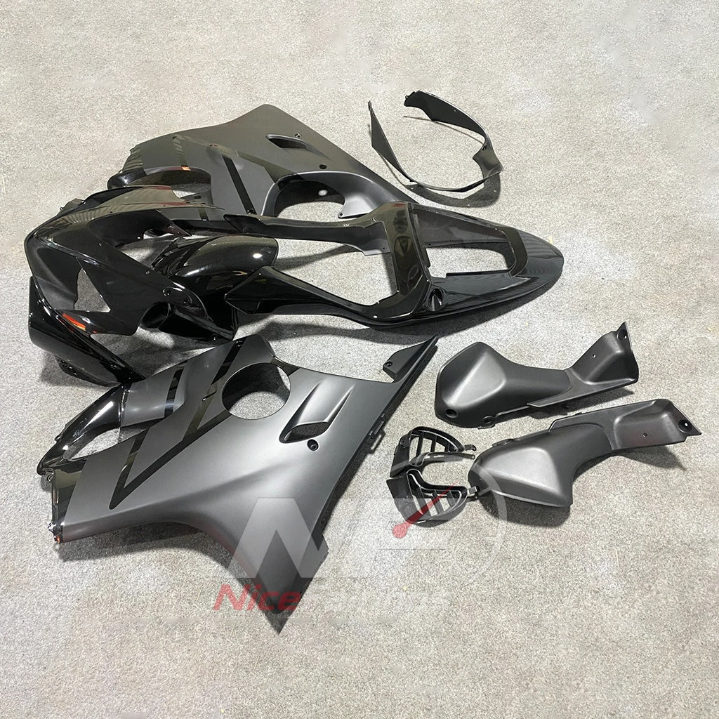 Fairing Kit Fits 2001-2003 HONDA CBR600 F4i - ABS Plastic - Gray Black | NiceFairings - front angle image