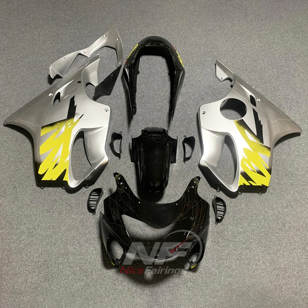 Replacement Fairings Fit 1999-2000 HONDA CBR600 F4 - ABS Plastic - Silver Yellow Black | NiceFairings - main product image