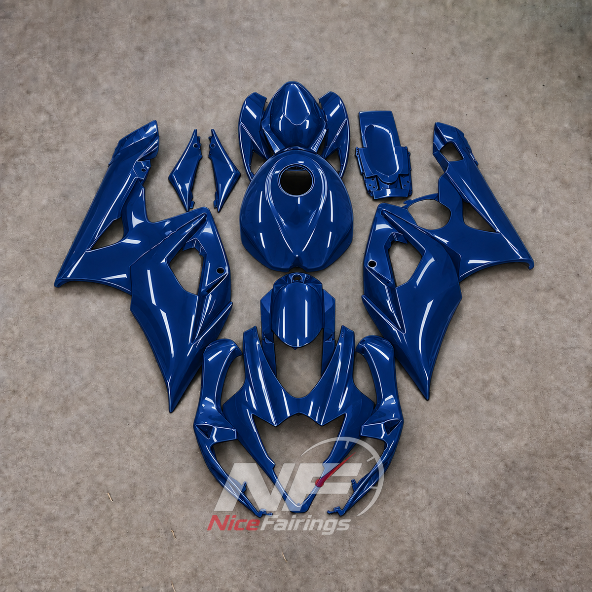Custom-Painted White ABS Plastic Cowling Kit Fits 2005-2006 SUZUKI GSX-R1000 K5 | NiceFairings - paint design NO.6 option image