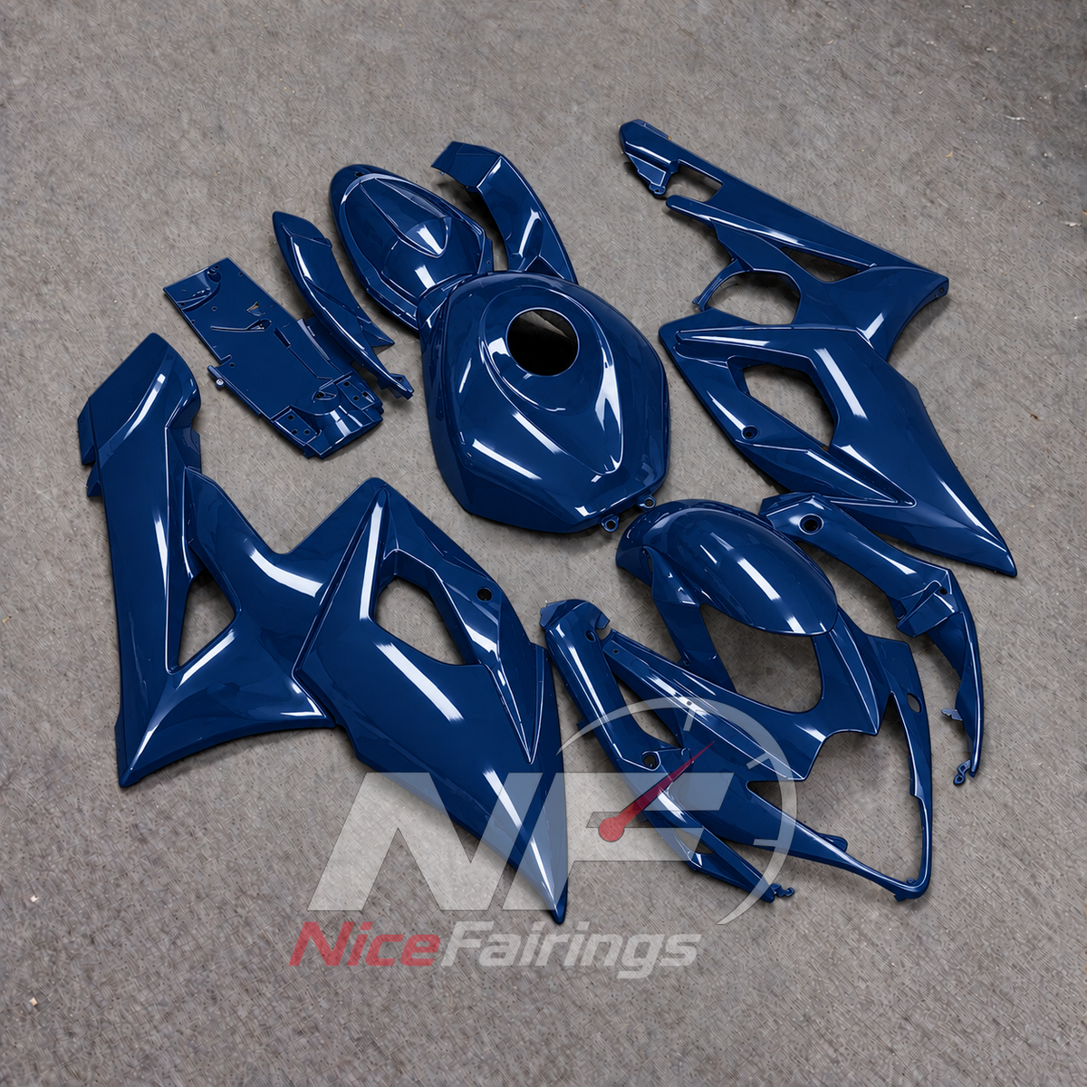 Race-Grade Blue Injection-Molded Cowling Set Fits SUZUKI GSX-R1000 K5 2005-2006 | NiceFairings - front angle image