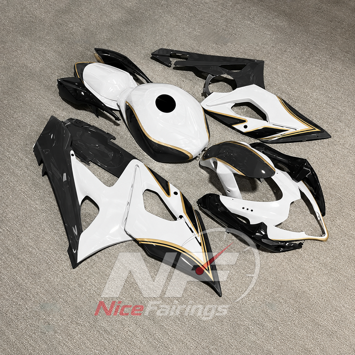 Painted White ABS Cowling Set Fits 2005-2006 SUZUKI GSX-R1000 K5 | NiceFairings - side angle image